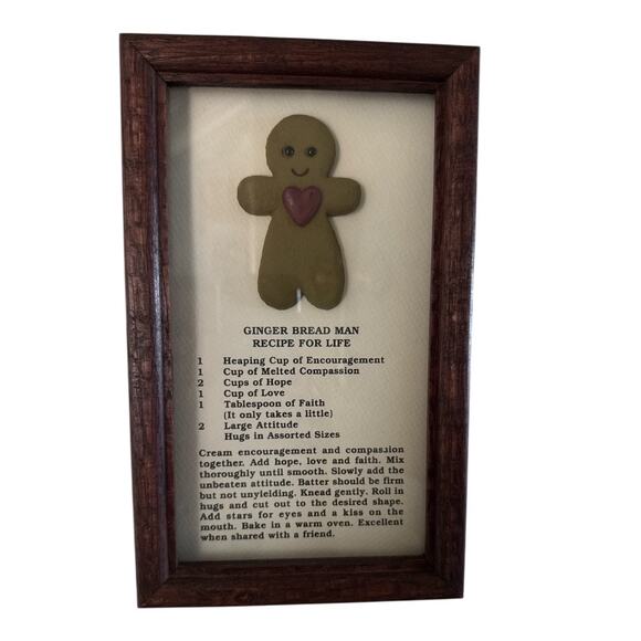 Ginger Bread Man Recipe for Life Wall Hanging Vintage - Picture 9 of 9